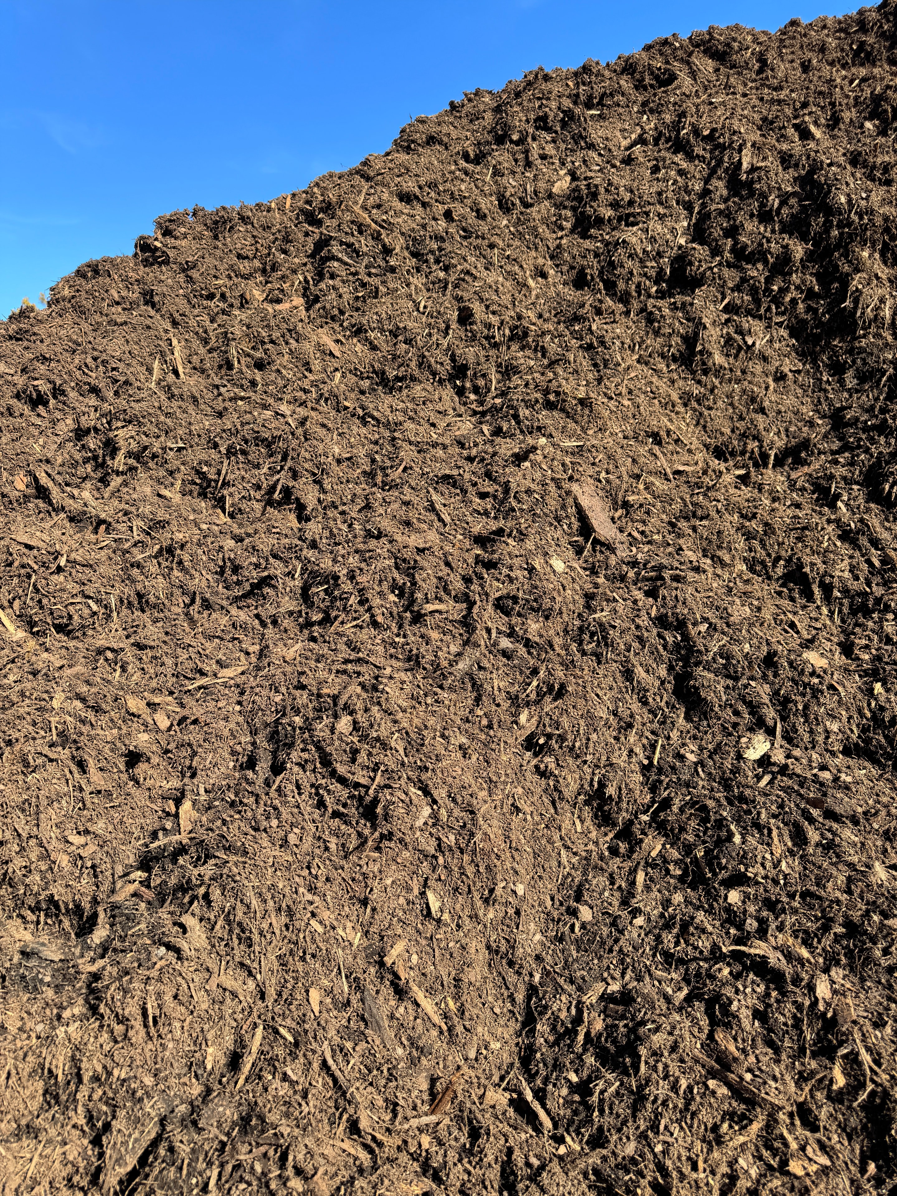 Pile of aged mulch at the garden center