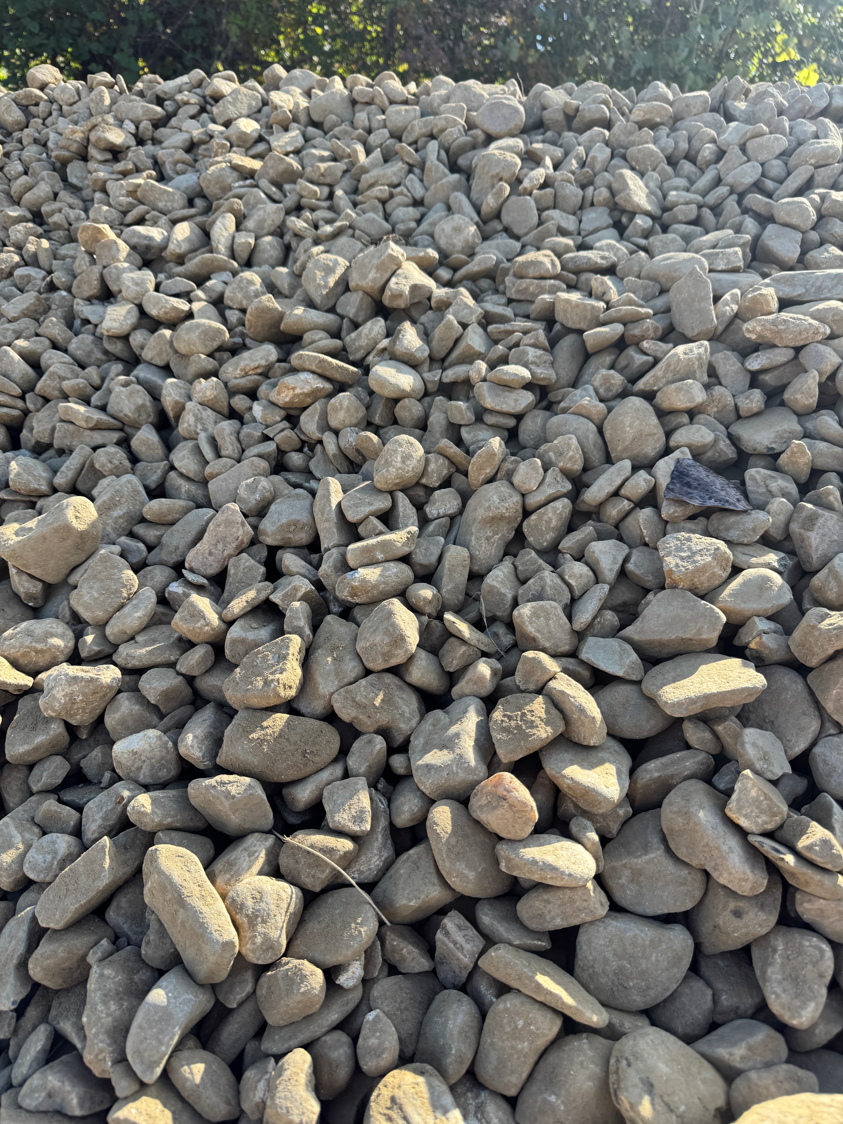Pile of smooth Honeycutt river rock, three-quarters of an inch