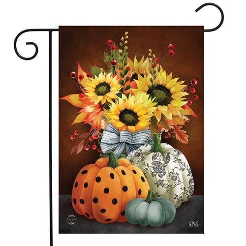 Fall garden flag with pumpkins and sunflowers