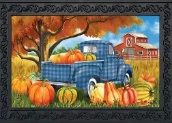Welcome to the Patch garden flag with a pumpkin patch scene